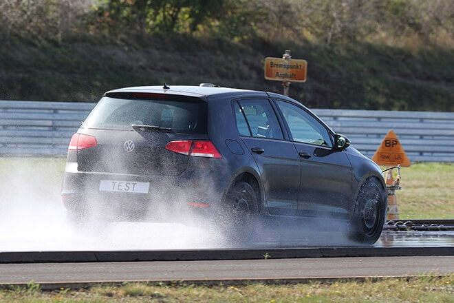 Test discipline: wet braking