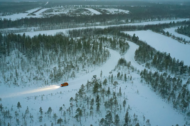 The ice and snow tests were carried out in Ivalo, Finland.