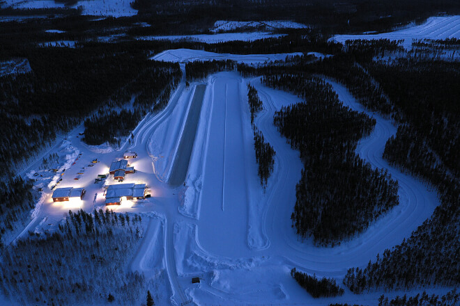 The ice and snow tests are carried out in Swedish &Auml;lvsbyn.